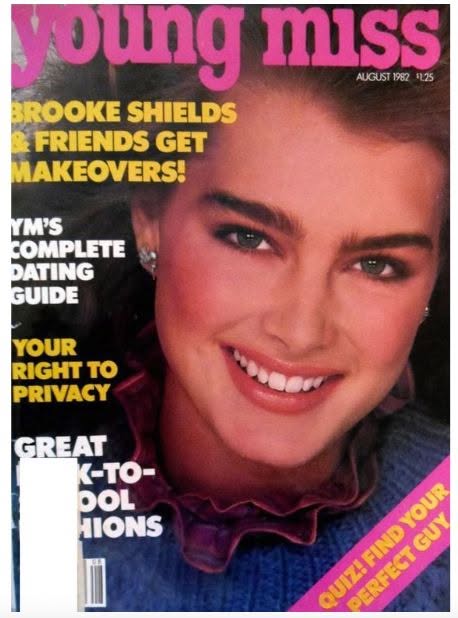 YOUNG MISS magazine side cover  August 1982
