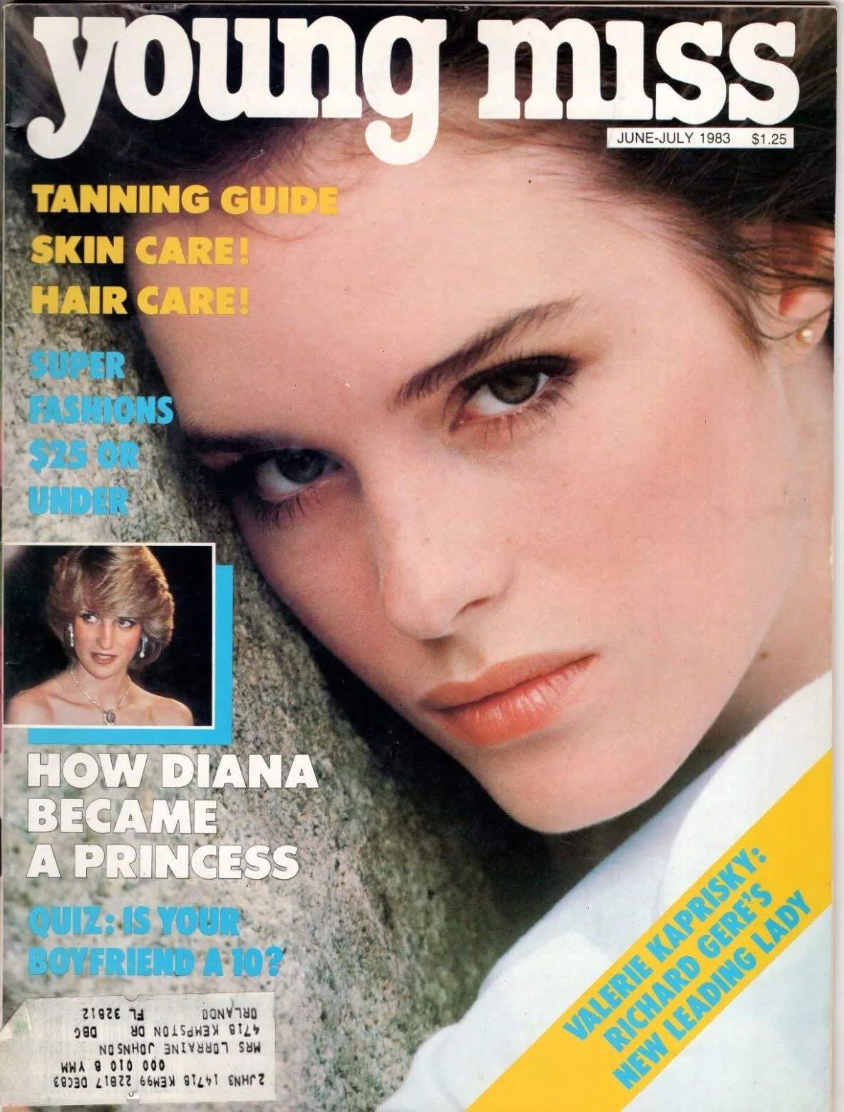 YOUNG MISS magazine side cover  June/July 1983