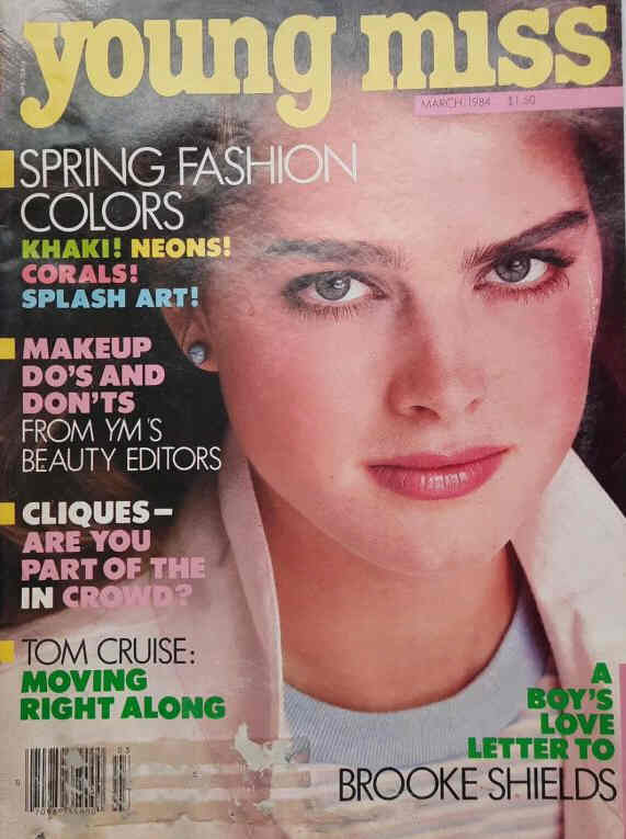 YOUNG MISS magazine side cover  March 1984