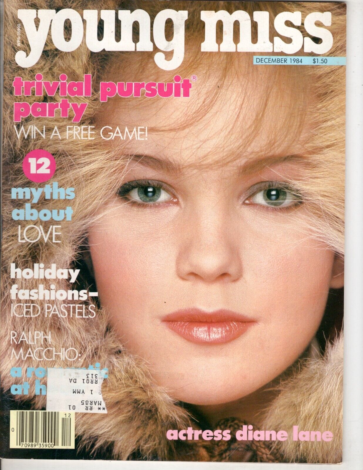 YOUNG MISS magazine side cover  December 1984