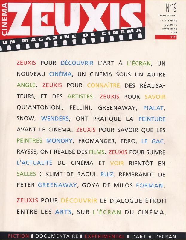 ZEUXIS magazine side cover Issue 19 September/October/November 2005