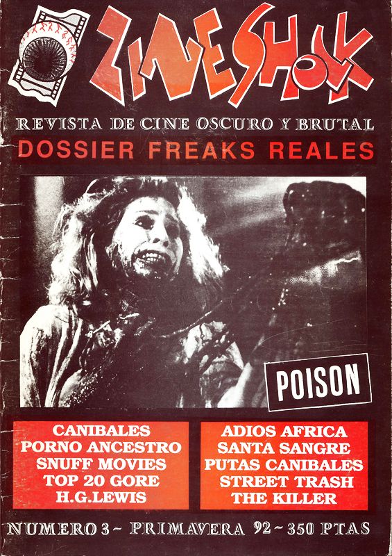ZINESHOCK magazine side cover Issue 3 Spring 1992