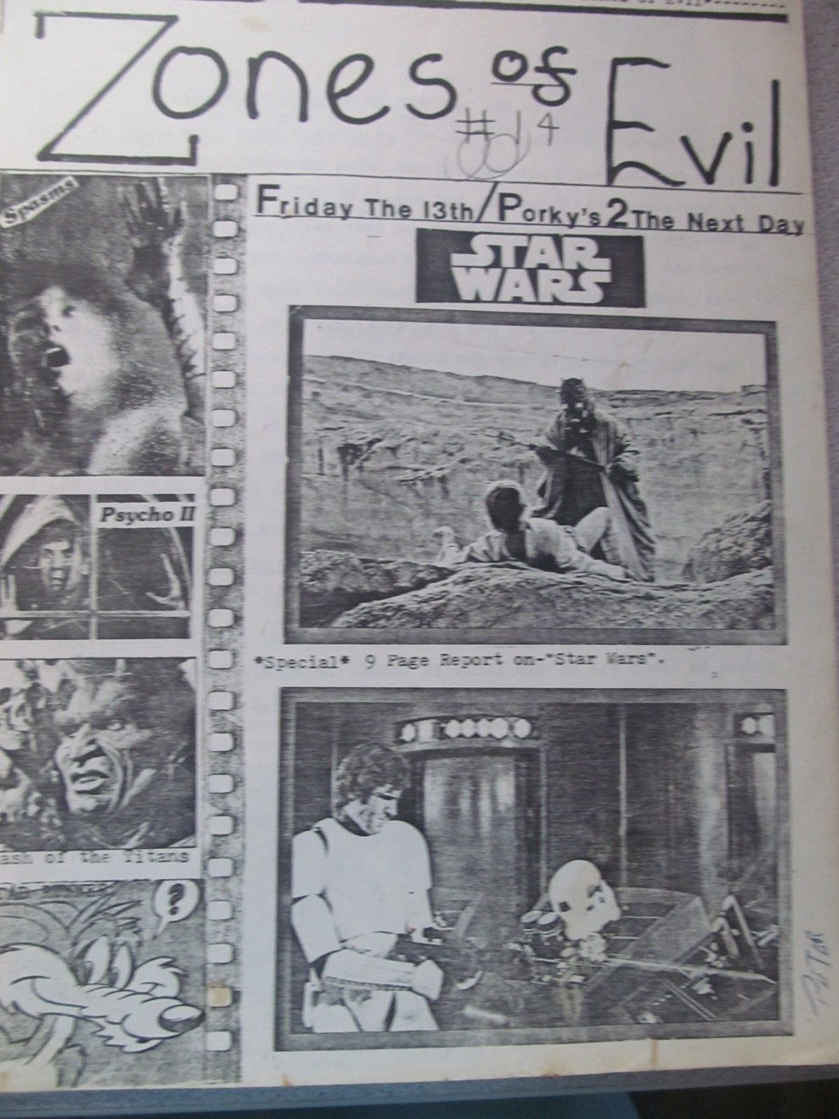 ZONES OF EVIL magazine side cover Issue 14   1983