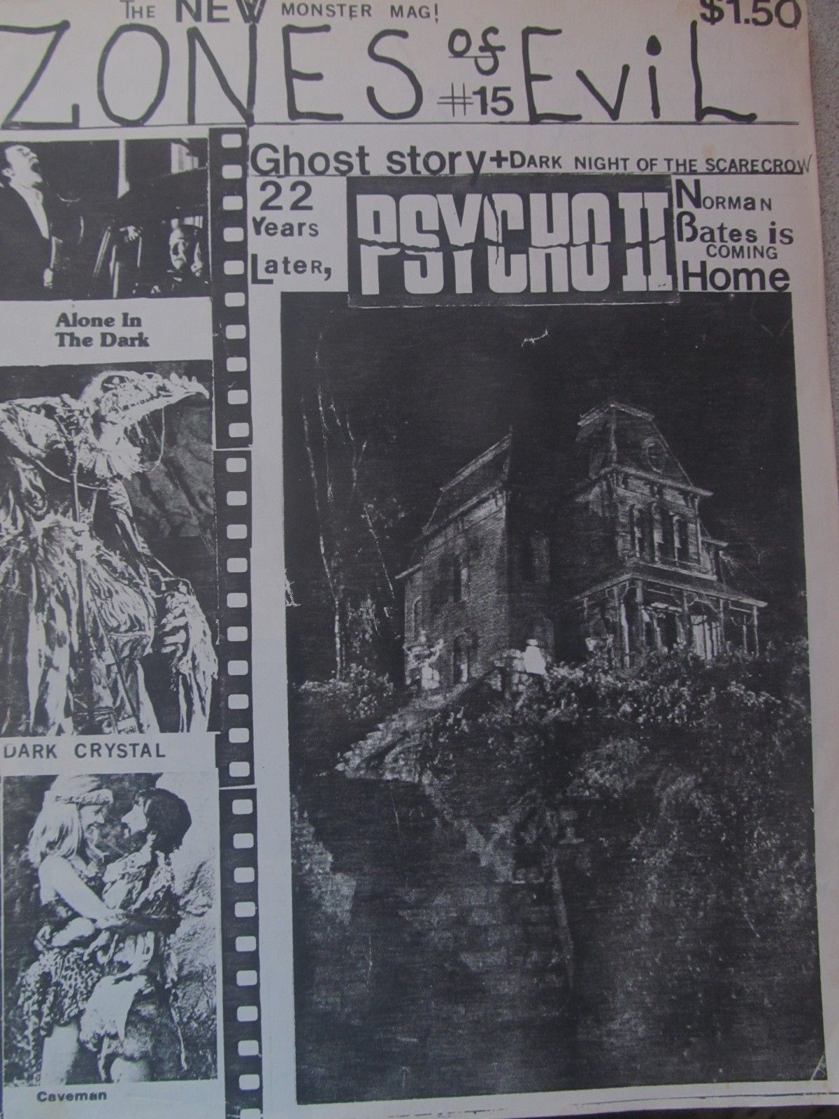 ZONES OF EVIL magazine side cover Issue 15   1983