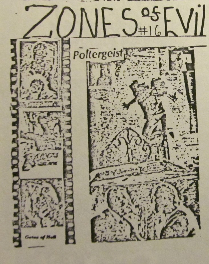 ZONES OF EVIL magazine side cover Issue 16   1983
