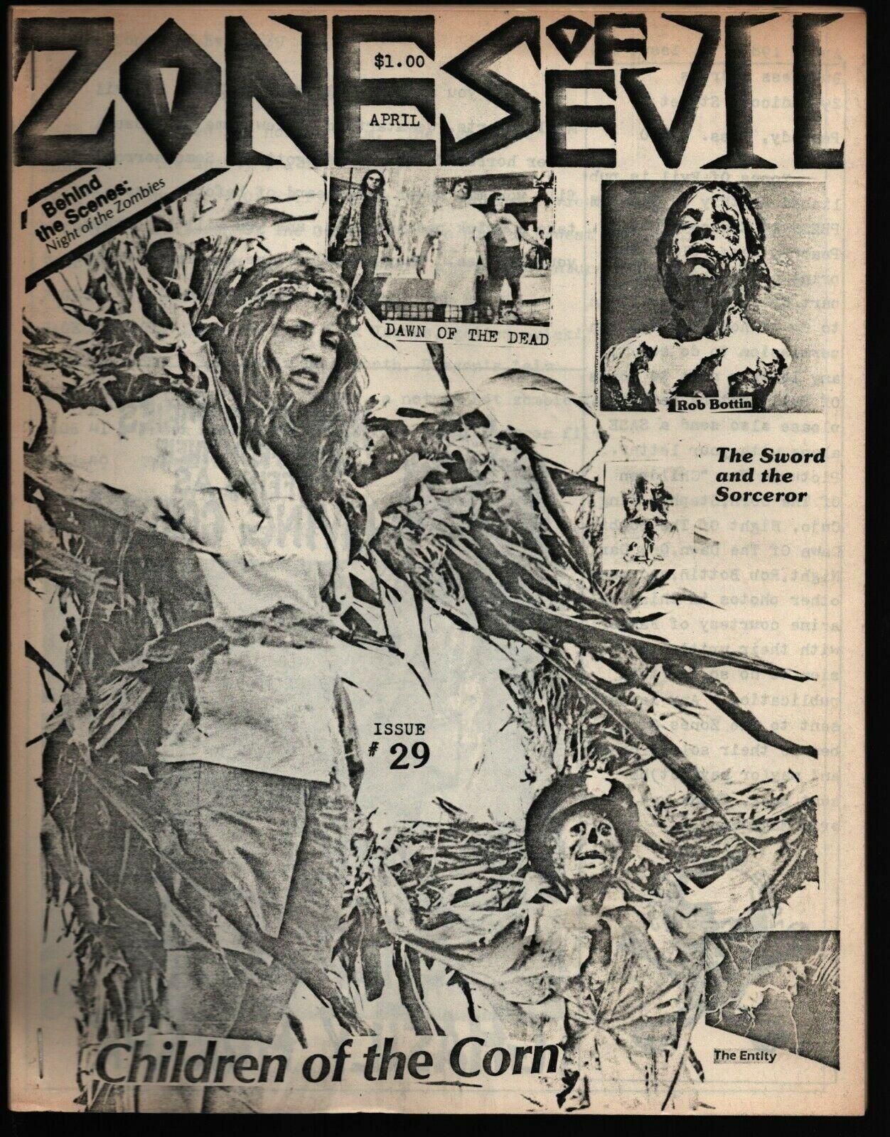 ZONES OF EVIL magazine side cover Issue 29 April 1984