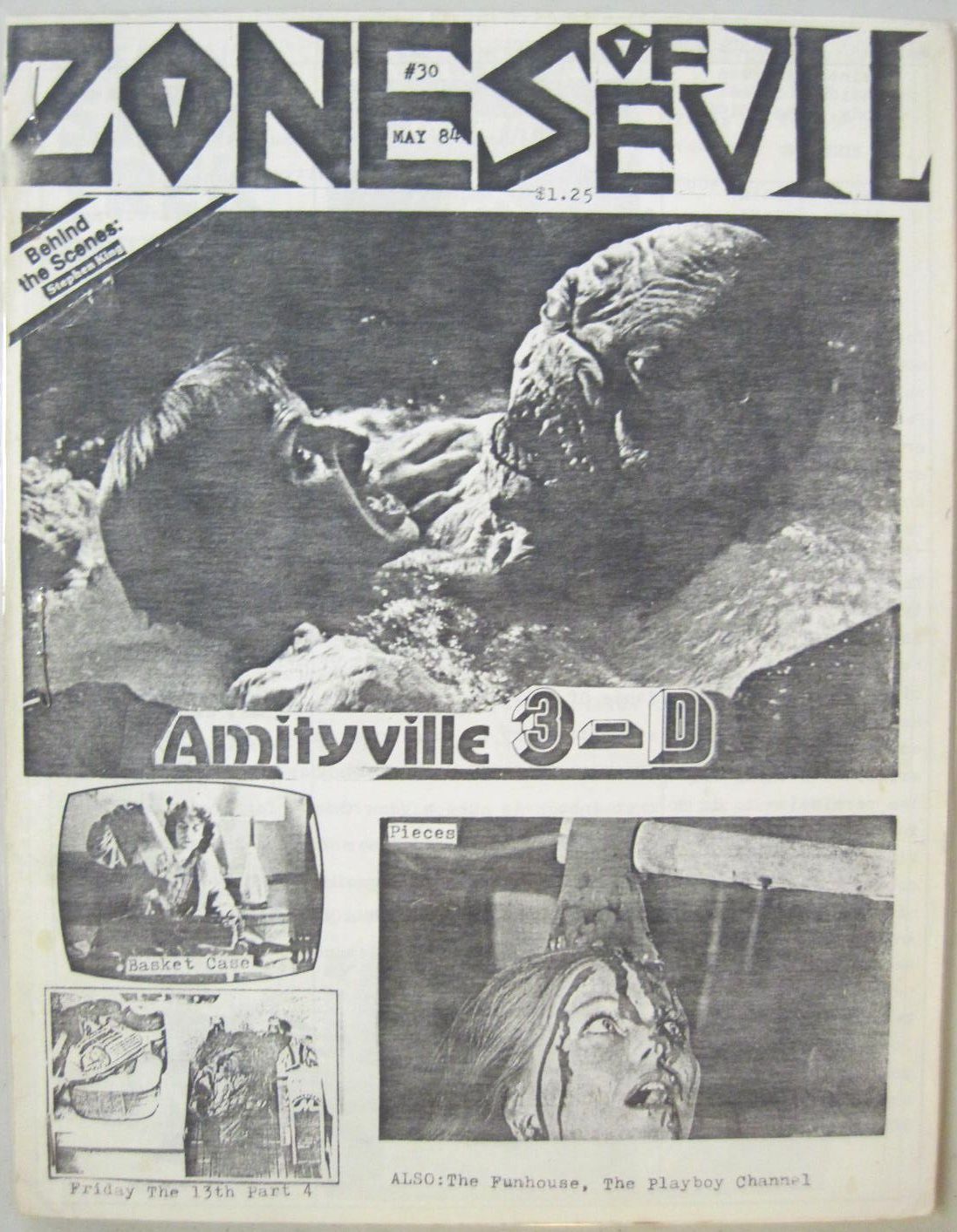 ZONES OF EVIL magazine side cover Issue 30 May 1984