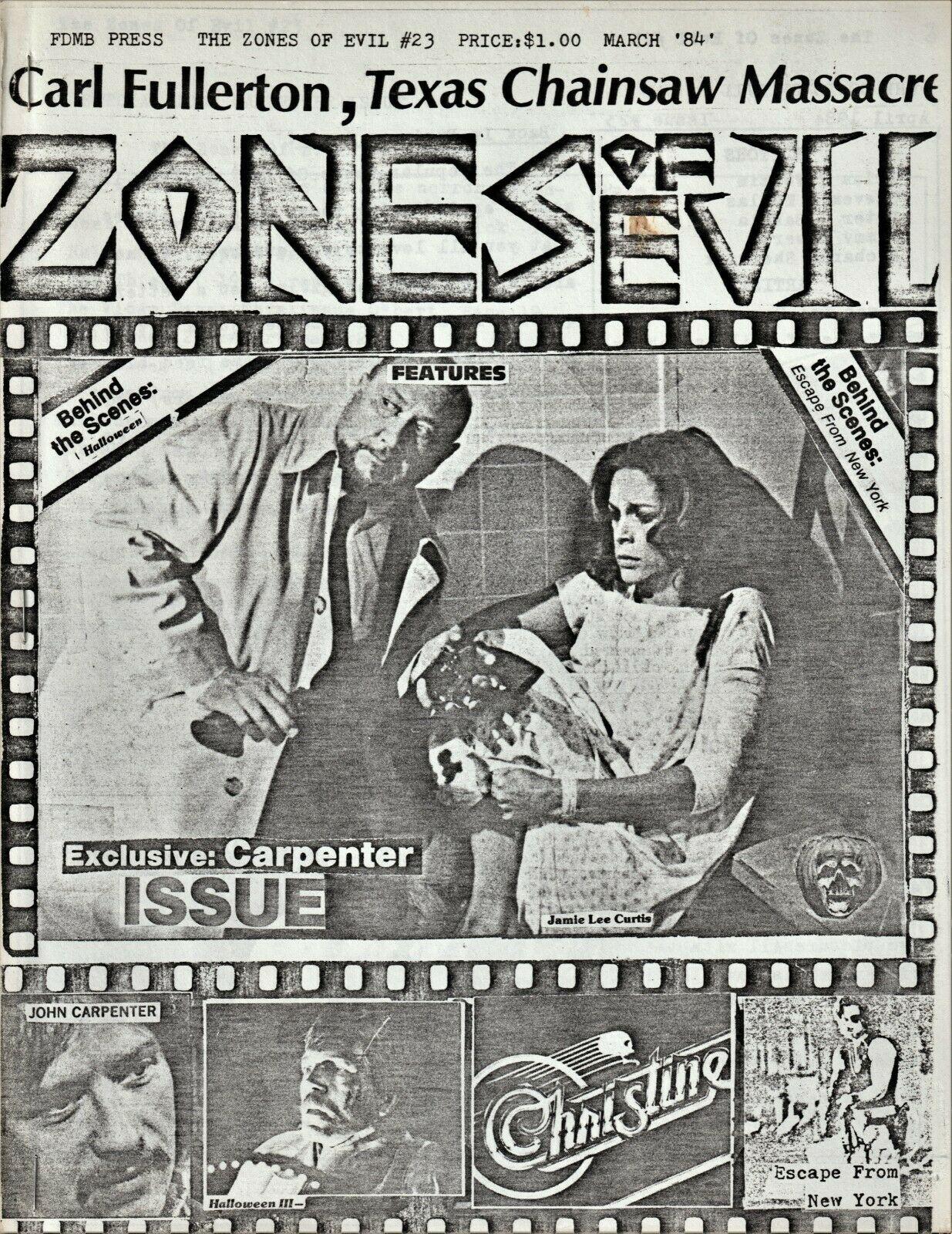ZONES OF EVIL magazine side cover Issue 23   1984