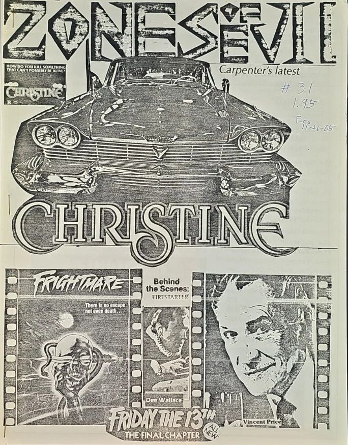 ZONES OF EVIL magazine side cover Issue 31   1984