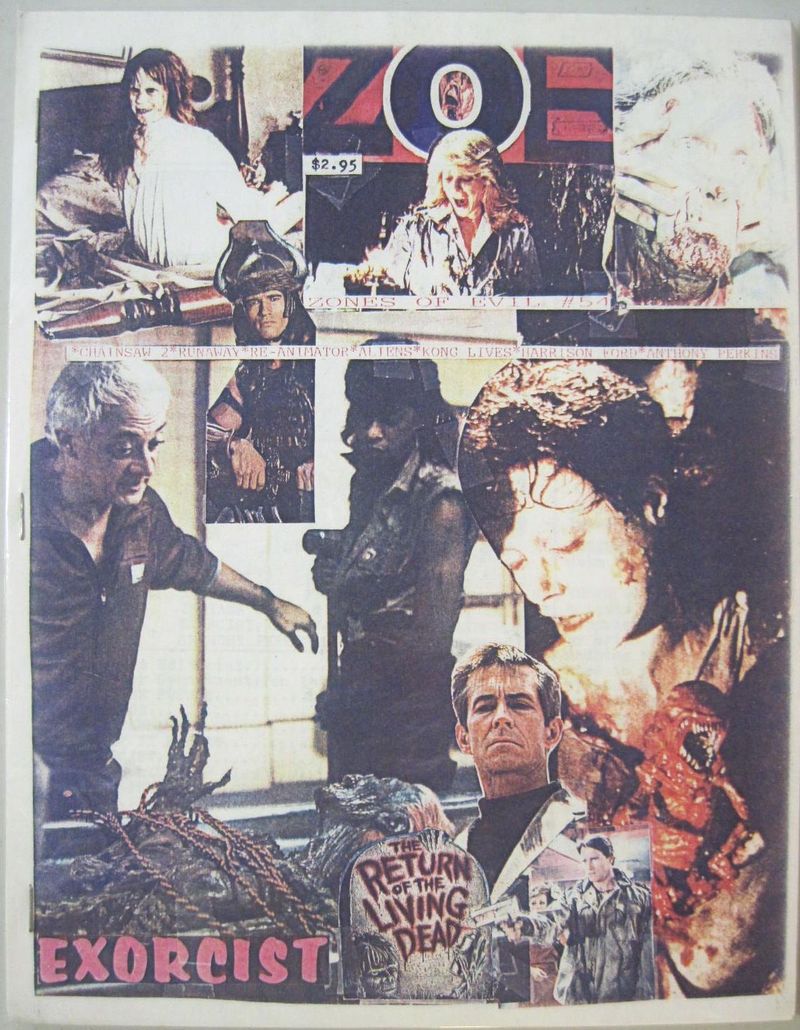 ZONES OF EVIL magazine side cover Issue 54 April 1987