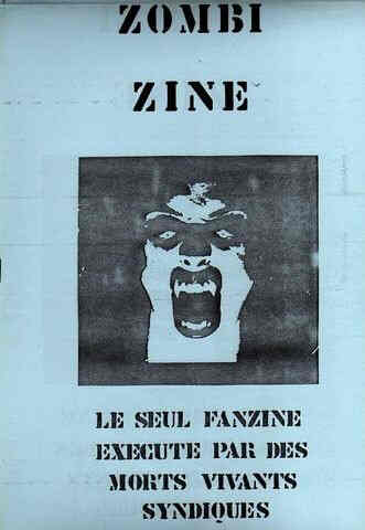 ZOMBI ZINE magazine side cover Issue 1  1982