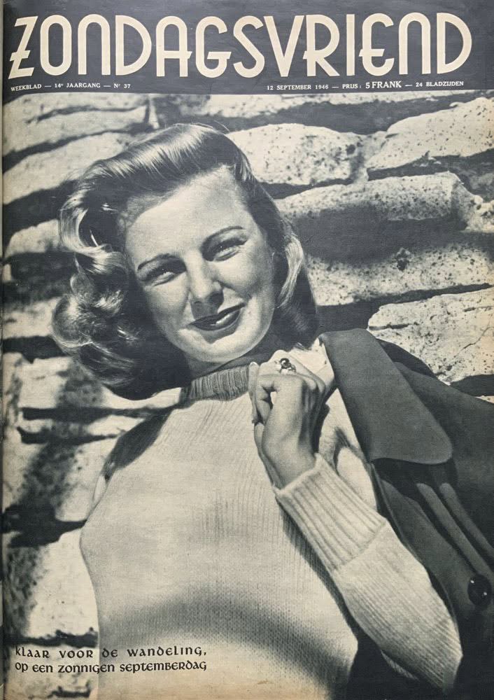 ZONDAGSVRIEND magazine side cover Issue 37 12 September 1946