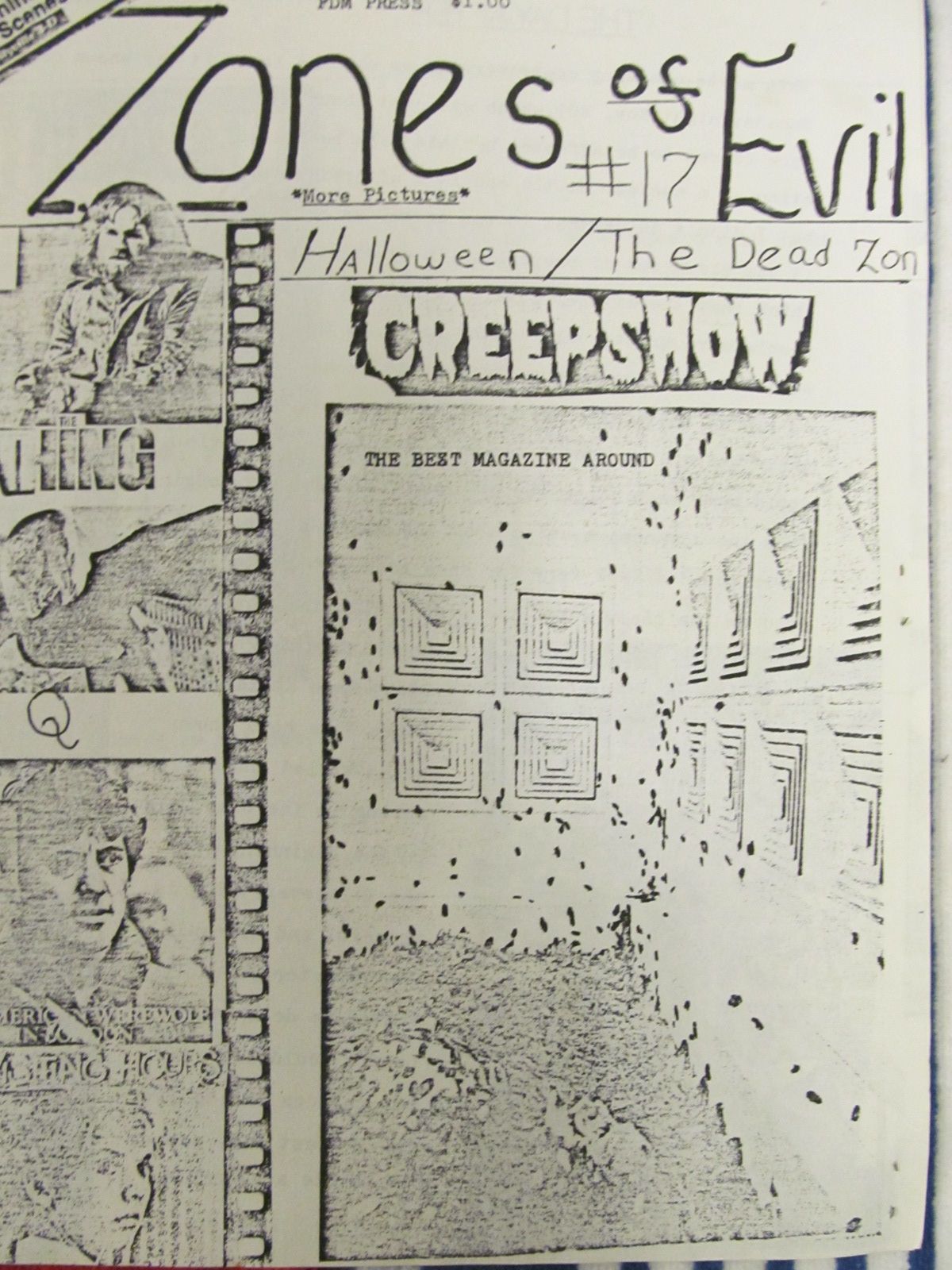 ZONES OF EVIL magazine side cover Issue 17  October 1983