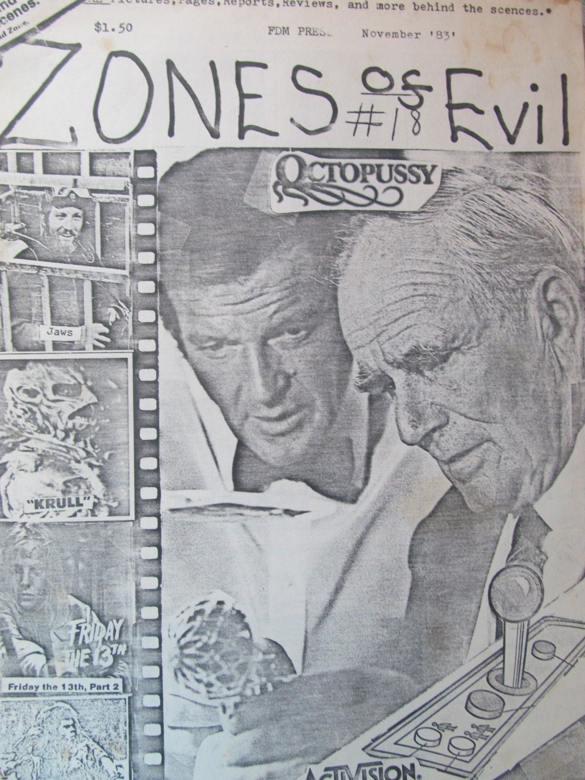 ZONES OF EVIL magazine side cover Issue 18  November 1983