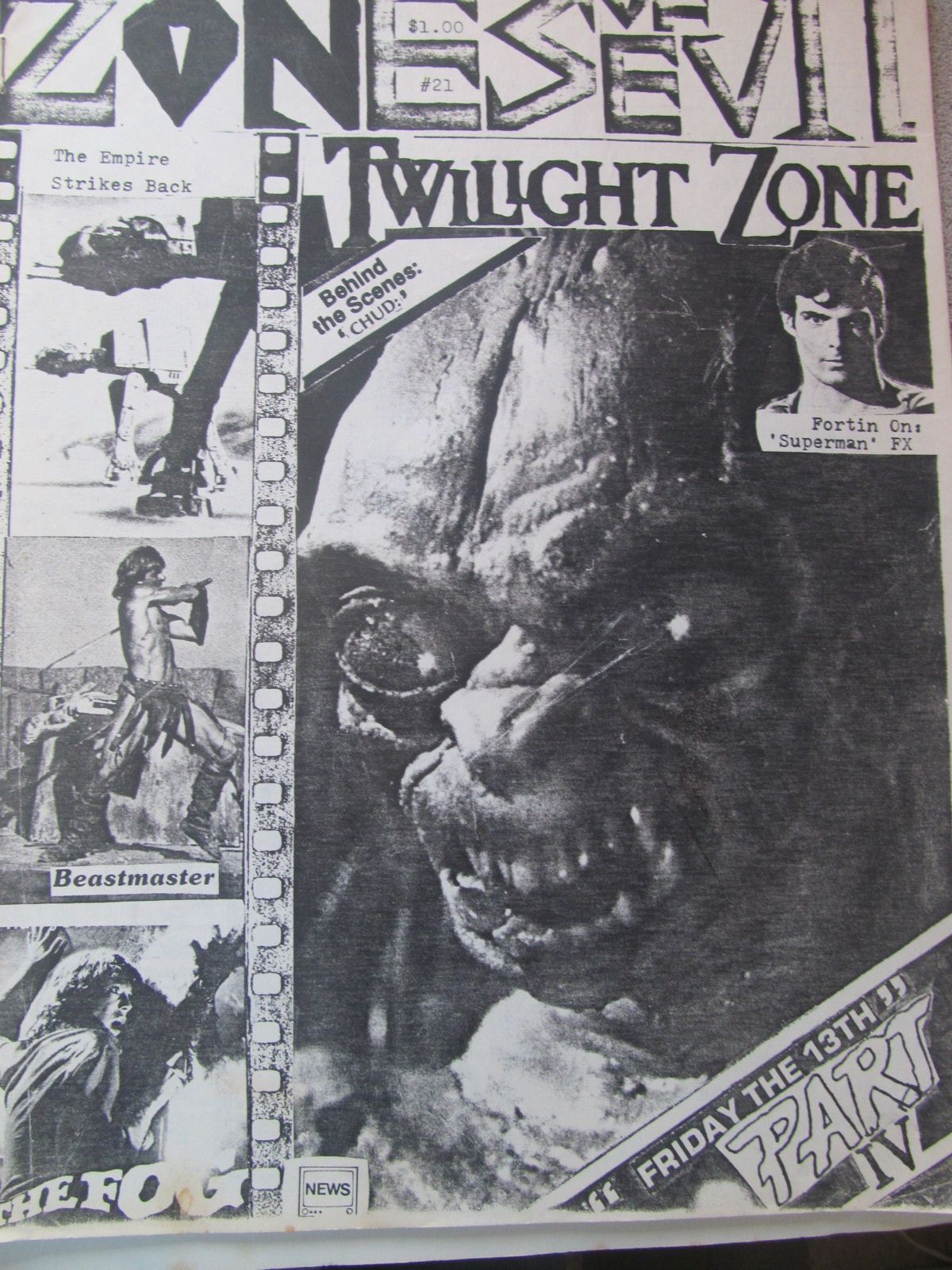 ZONES OF EVIL magazine side cover Issue 21  February 1984
